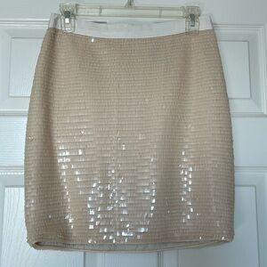 Cache Cream Square Sequin Mini Skirt S 4